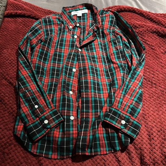 Old Navy  plaid button down boy dress shirt Sz 14/16 - Picture 3 of 10